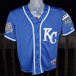 Vintage Majestic Kansas City Royals PEREZ Baseball Jersey Size Small